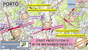 Porto Portugal street map guides to massage parlours and brothels with prostitutes