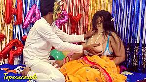 i luv how desi bhabhi got wild on birthday with rough banging