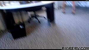 Big titty latina bounces her juicy brown ass on a big white dong.