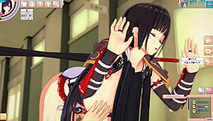 sakura's big tits rubbed in anime hentai?