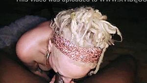 Terra, the horny slut, sucks the soul out of a big black cock with deepthroat and eye contact