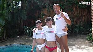 oh man, that backstage game with bareback action in the backroom... i just had to play with menzorra right in the rabinho.