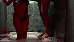 Relaxing in the hotel jacuzzi for some intimate moments