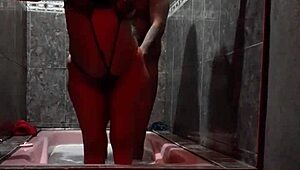 Relaxing in the hotel jacuzzi for some intimate moments