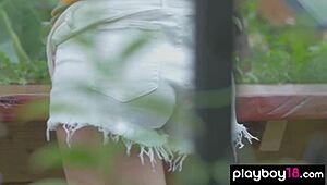 I'M Stunning Sophie, Teasing While Eating A Juicy Orange, My Big Tits Undressing Slowly.