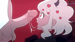 modeus the lustful demon from helltaker in wild action