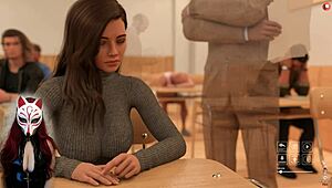 Steps of Debauchery 10 - Wild Babe Flashes No Panties Under Desk in Public