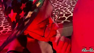 does cute horny halloween witch get deepthroat and anal creampie