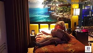 Peruvian amateur couple gets wild in red corset outfit