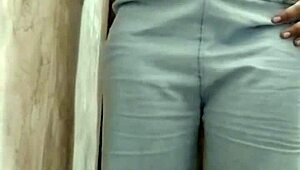 Wow, check out my hot stepsister going wild, masturbating in the hostel bathroom with those big tits!