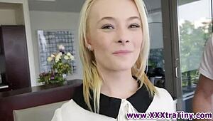 Tiny blonde slut giving an amazing blowjob hd
