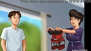 Summertime Saga - Church Milf Caught Masturbating with Police Baton