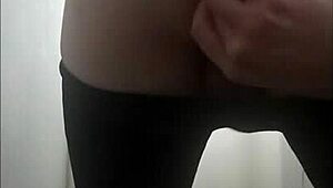 Sexy Colombian Ladyboy Teases with Anal Balls Under Pantyhose