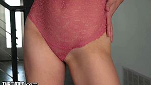 Cute Brunette Babe With Small Tits Gets Deepthroat Blowjob