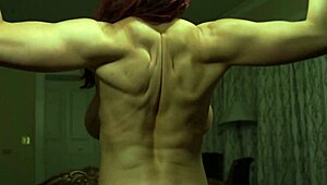 busty fbb flexes hard and fucks with wild cowgirl riding