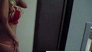 Hey, check out hot milf Nikita in fishnets doing a solo session.