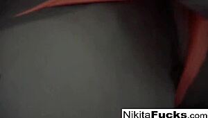 Hey, check out hot milf Nikita in fishnets doing a solo session.