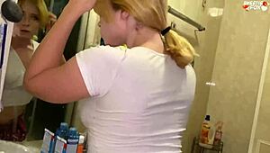 Unexpected Toilet Blowjob from Stepsister to Lucky Guy