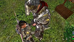 lonely knights in an anime game setting