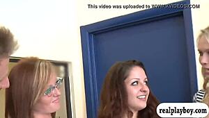 babes flashed boobs and ass for quick garage cash