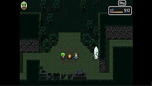 Juka se opušta u onsen-u sa ogromnim sisama u hentai igri, yokai pornplay epizoda 2