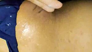 kaithsaumeth caresses her big breasts while fucking her tight hot pussy on bed