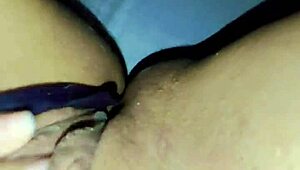 kaithsaumeth caresses her big breasts while fucking her tight hot pussy on bed