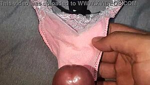 Karen let me use her favorite pink thong and all her panties.