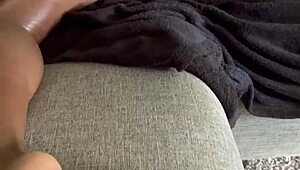Having fun masturbating on the oiled sofa 😏