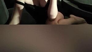 the russian girl and her boyfriend hang out in the car at college