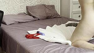 Chubby Chinese Model Cindy Wong Teases with Fluffy Tail Plug and Green Vibrator for Anal Climax