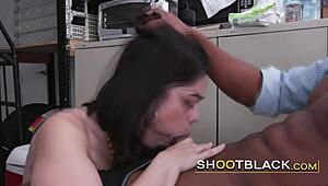 Petite naughty babe deepthroats massive black cock intensely