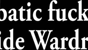 Black Amateur Couple Performs Acrobatic Doggystyle Fucking Bent Over In The Wardrobe.