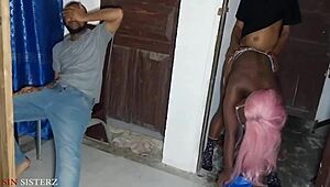 Indian Babe Gets Rough Doggystyle in Bathroom While Husband's Clueless
