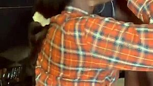 Dark Ebony Slut Gagging Hard on Monster Cock