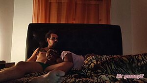 Ebony Roommate Lures Me With Movie Night, Craving Big Cock Deepthroat Action!