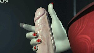 Scarlet Teases Bound Guy's Cock Roughly In Ffvii Fantasy Humiliation Scene