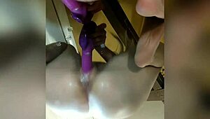 horny mary makes a huge mess and makes her submissive husband clean it up.