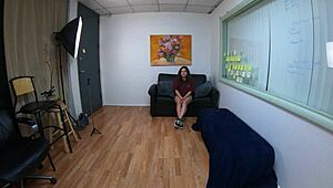 Lala rose casting main 1, teen 18+ brunette interview session.