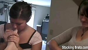 Watch Us Sucking Toes In Our Sexy Little 18+ Stockings