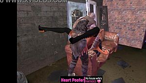 Witchy Halloween Sex Affair with Sneaky Cheating in Spooky Setting