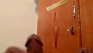 Hot gay masturbation ignites in wife’s silk gown for wild homemade action.