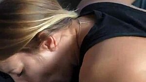 Risky public blowjob in the car turns wild. Can they finish before getting caught?