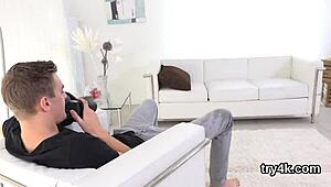 sensual cutie performs blowjob in pov, then gets wet pussy fucked