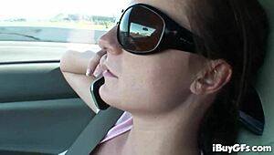 Stockinged Slut Denice K Gives Sloppy Blowjob and Masturbates Hard