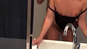 feeling the passion as she gets fucked in the bathroom