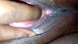 the ebony beauty masturbates her juicy pussy in public outdoors