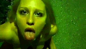 is this stunning gf giving blowjob in the street at night