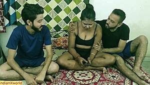 Indian collage friend joins teen girl for wild fucking with hindi voice