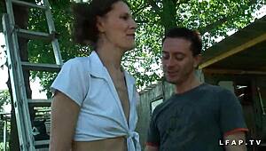 Mature French Woman with Small Tits Gets Sodomized and Fisted Before Facial